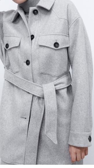 ZARA soft belted overshirt - Picture 4 of 10